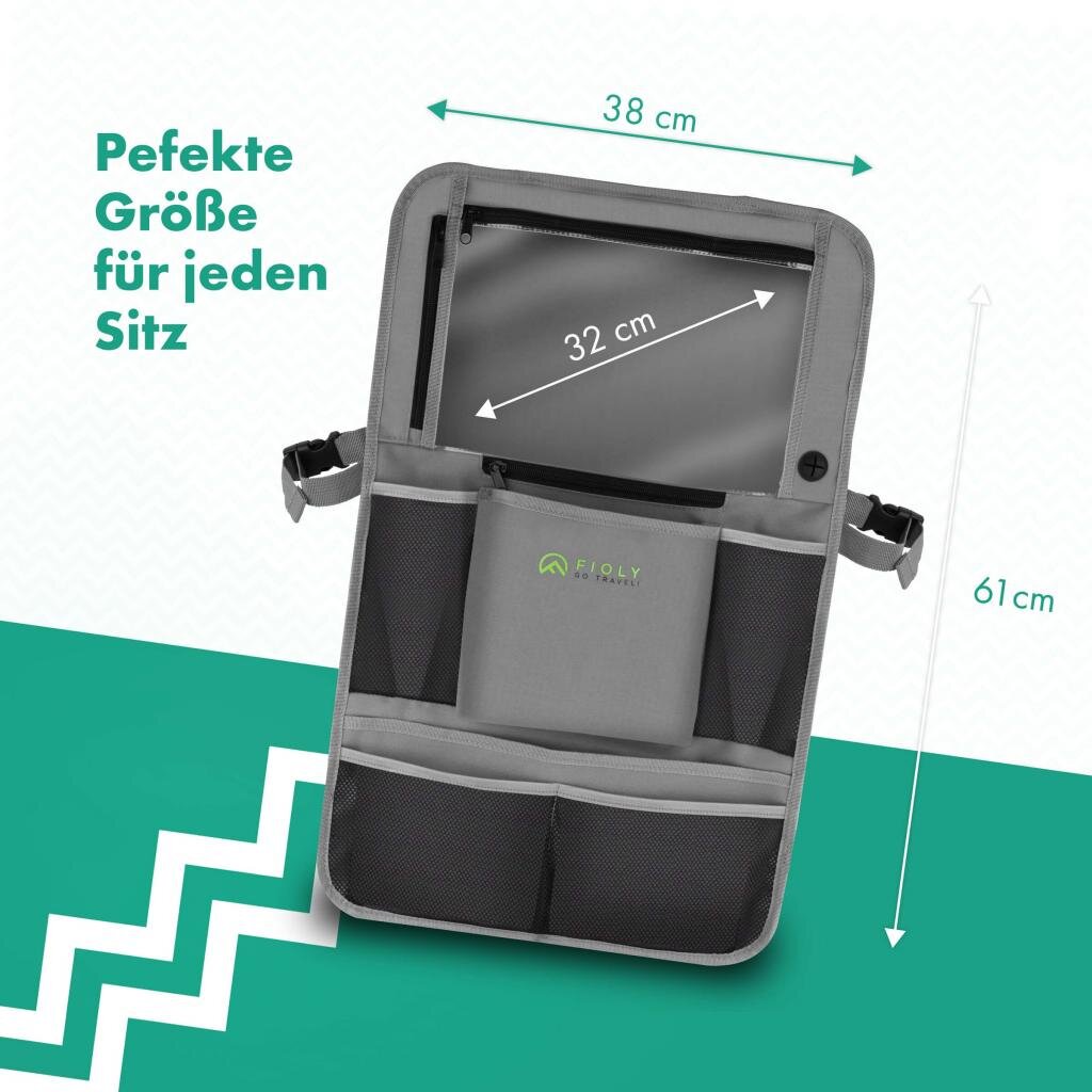 Galaxus Deutschland GmbH Freizeit und Outdoor 2 x Fioly Organizer Tasche für KFZ Kopfstütze Kind Baby Stauraum für Autositz, Rücksitztasche