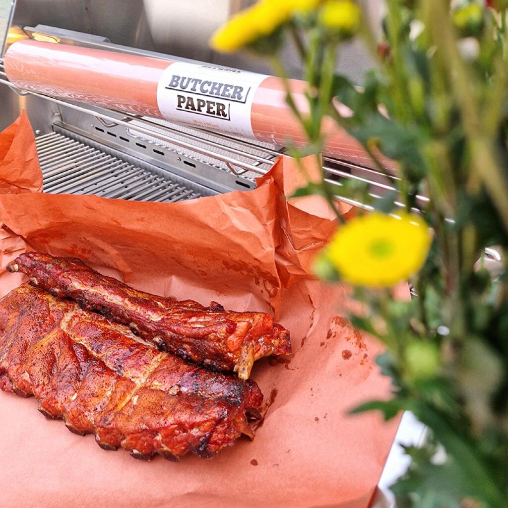 B.M.S-Burger GmbH Freizeit und Outdoor ALL'GRILL Butcher Paper: Unbeschichtetes, nassfestes und luftdurchlässiges Papier für Grillen und Smoken - 30m x 60cm, bis 180°C erhitzbar
