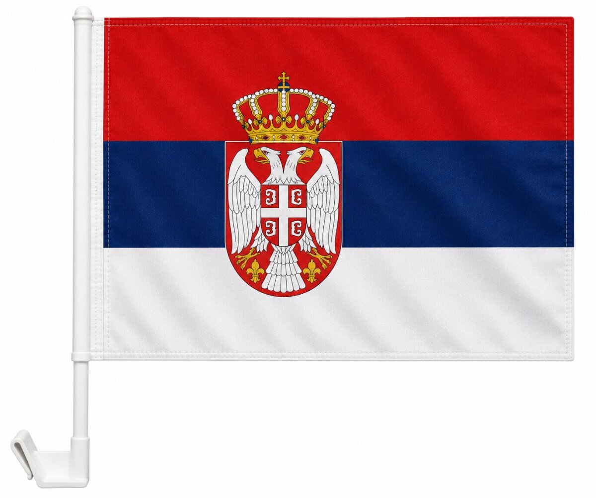 Versandhandel Strauch GmbH Flaggen und Fahnen Autoflagge Serbien 30 x 40 cm Auto Flagge Fahne Autofahne Fensterflagge Fanfahne