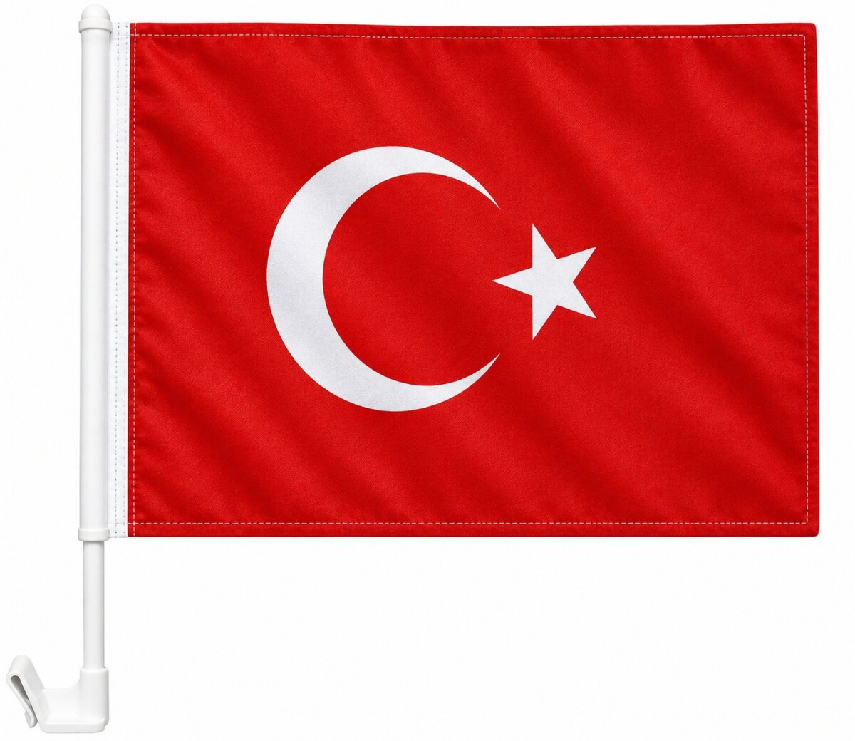Versandhandel Strauch GmbH Flaggen und Fahnen Autoflagge Türkei 30 x 40 cm – Auto Flagge mit Fensterhalterung, Autofahne, Fanfahne, Länderflagge für EM, WM, Autokorso & Events
