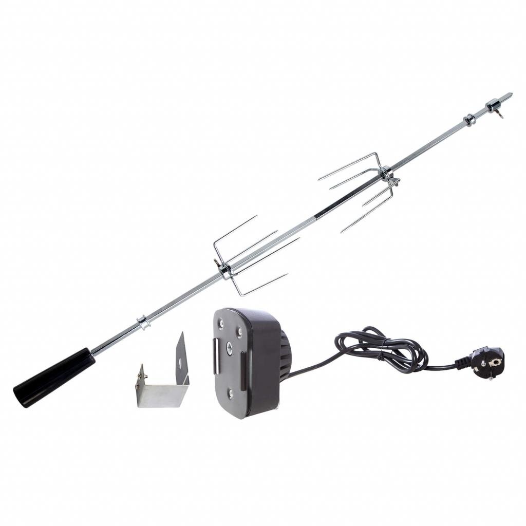 B.M.S-Burger GmbH Freizeit und Outdoor ALL'GRILL Grillspieß mit Motor 230 V, Edelstahl, Länge 103 cm, inkl. Fleischklammern und Montagesatz