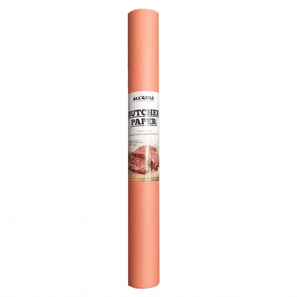 B.M.S-Burger GmbH Freizeit und Outdoor ALL'GRILL Butcher Paper: Unbeschichtetes, nassfestes und luftdurchlässiges Papier für Grillen und Smoken - 30m x 60cm, bis 180°C erhitzbar