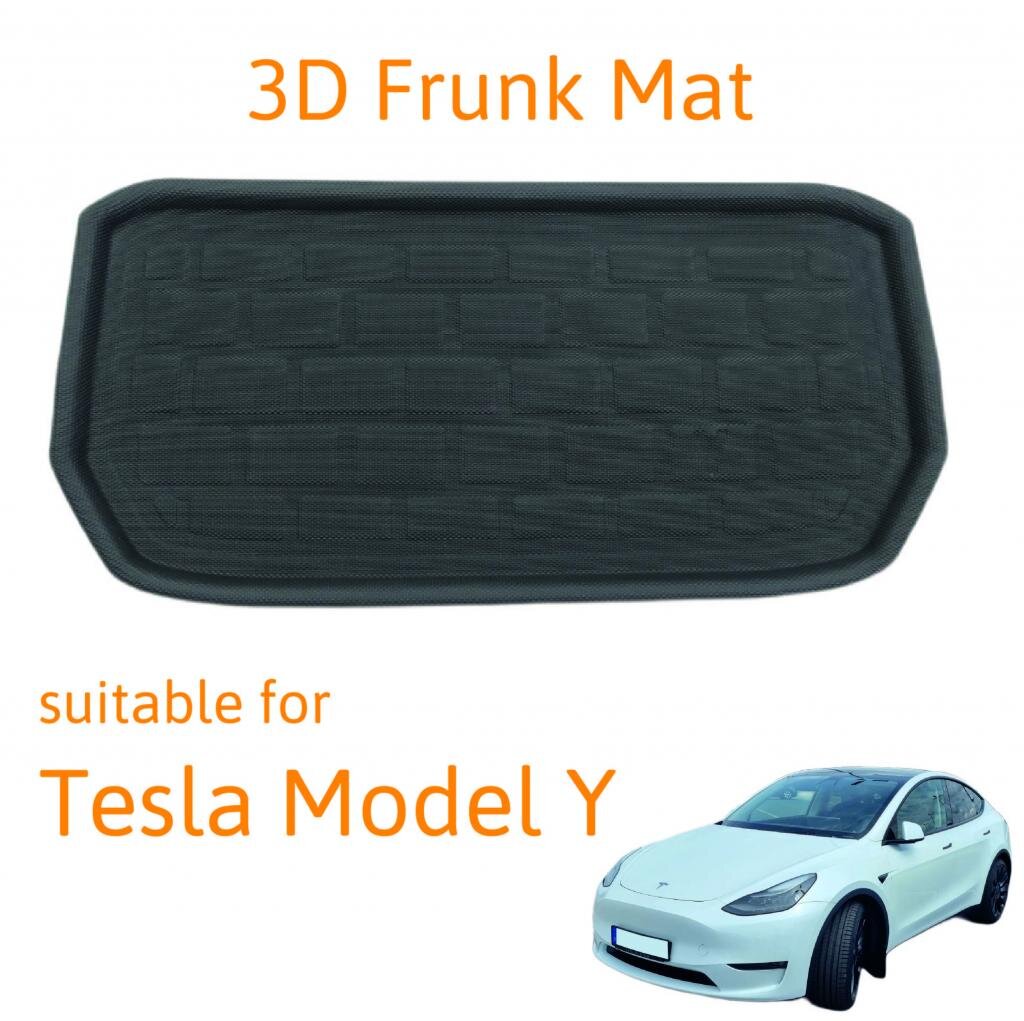 trends4cents Groß- und Einzelhandels-GmbH Freizeit und Outdoor 3D Frunk Front Kofferraummatte passend für Tesla Model Y / Performance rutschfest