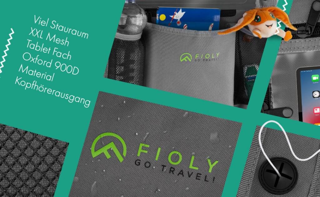 Galaxus Deutschland GmbH Freizeit und Outdoor 2 x Fioly Organizer Tasche für KFZ Kopfstütze Kind Baby Stauraum für Autositz, Rücksitztasche