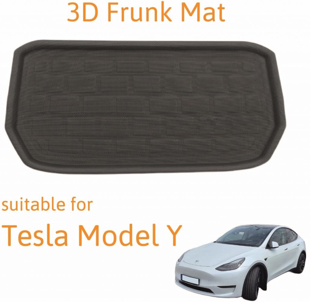 trends4cents Groß- und Einzelhandels-GmbH Freizeit und Outdoor 3D Frunk Front Kofferraummatte passend für Tesla Model Y / Performance rutschfest