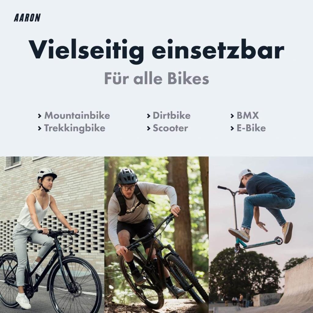 MM Commerce GmbH Freizeit und Outdoor AARON MTB & BMX Fahrradgriffe, sportliche Lenkergriffe aus rutschfestem Gummi in Schwarz