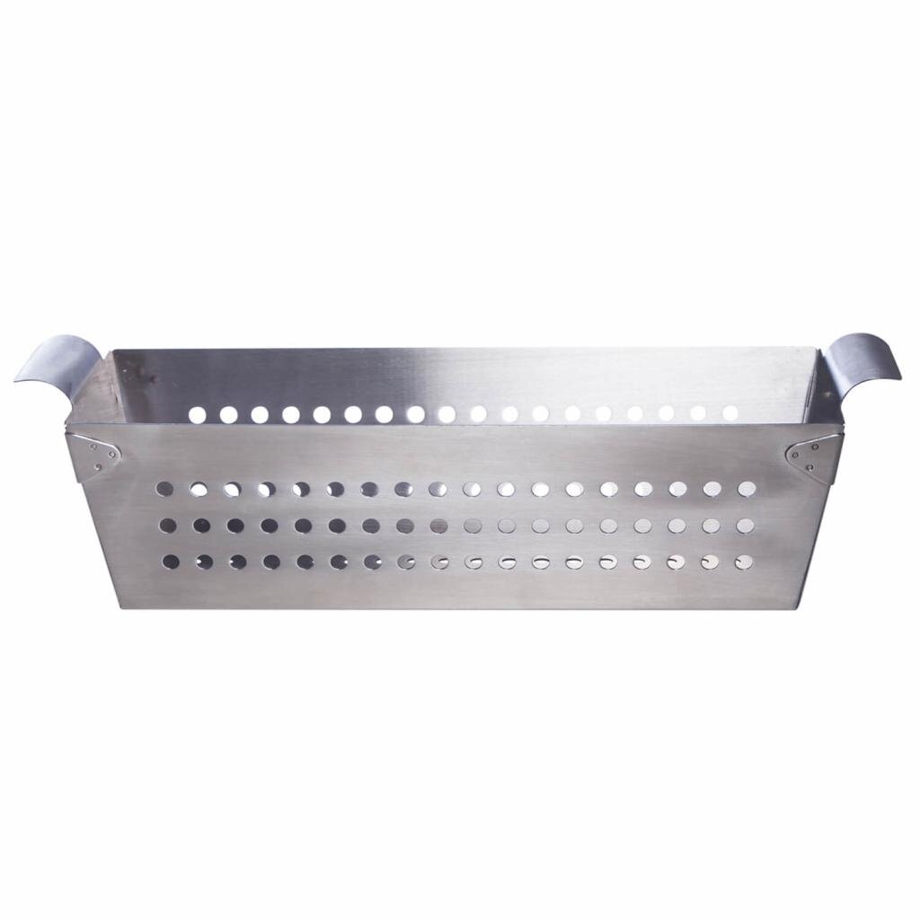 B.M.S-Burger GmbH Freizeit und Outdoor ALL'GRILL Edelstahl-Grillkorb 30x13x9 cm mit integrierten Haltegriffen für perfektes Grillaroma