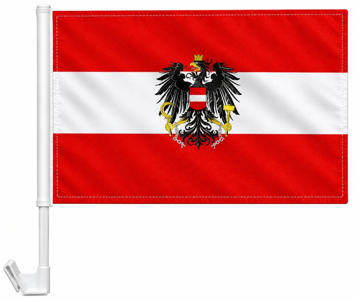 Versandhandel Strauch GmbH Flaggen und Fahnen Autoflagge Österreich 30 x 40 cm Auto Flagge Fahne Autofahne Fensterflagge Fanfahne