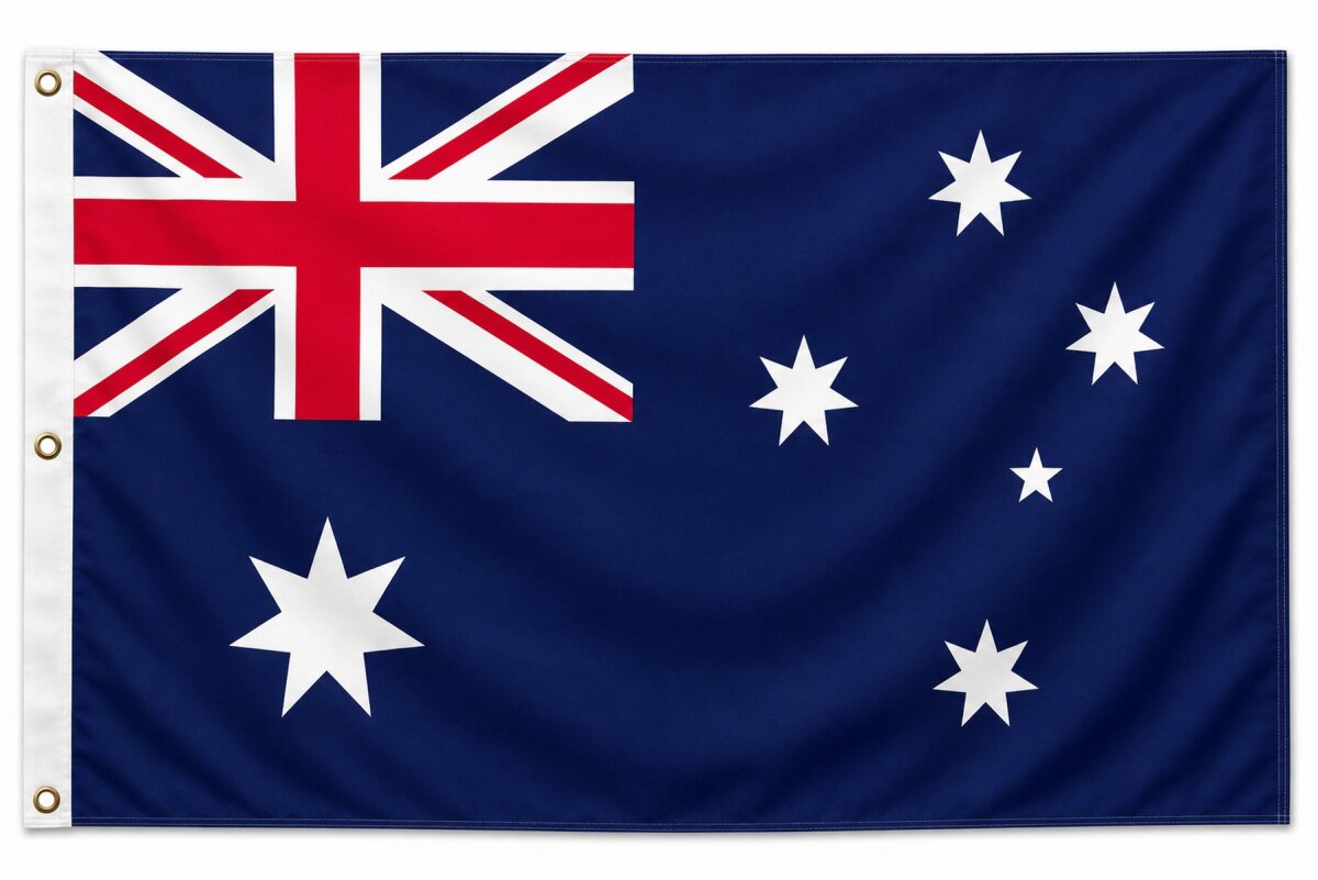 Versandhandel Strauch GmbH Flaggen und Fahnen Flagge Australien 90 x 150 cm Fahne mit 2 Ösen 100g/m² Stoffgewicht Hissflagge Hissen
