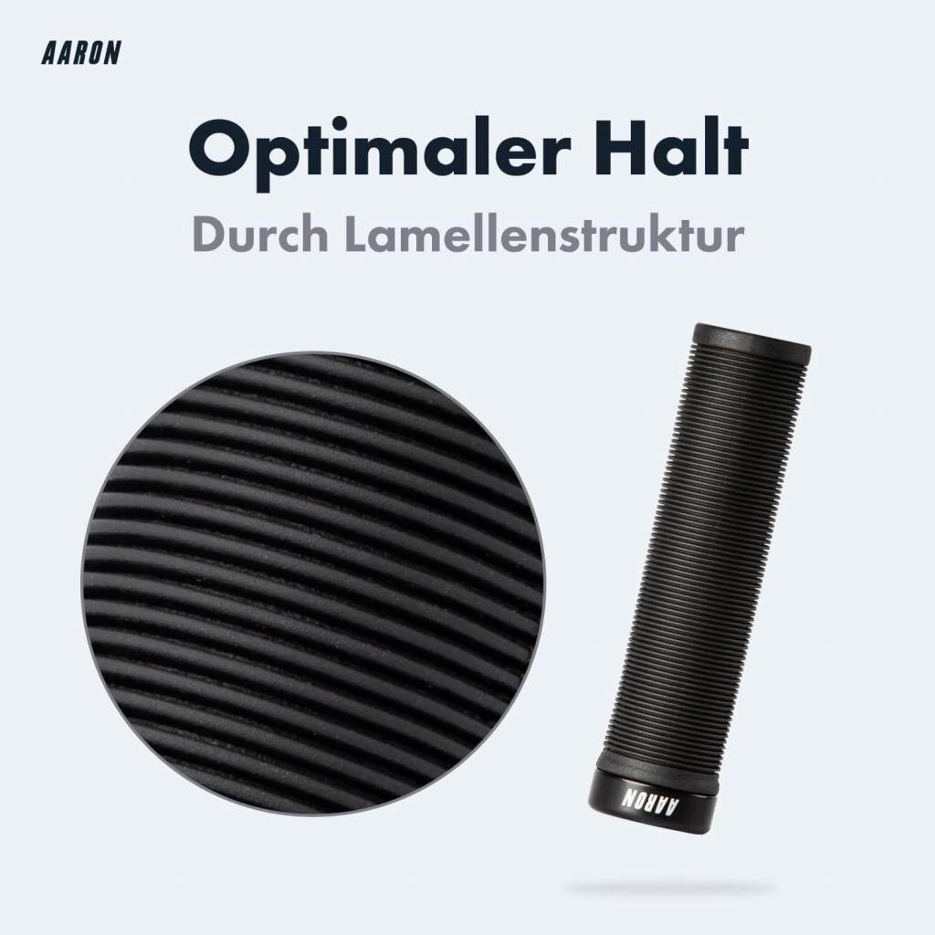 MM Commerce GmbH Freizeit und Outdoor AARON MTB & BMX Fahrradgriffe, sportliche Lenkergriffe aus rutschfestem Gummi in Schwarz