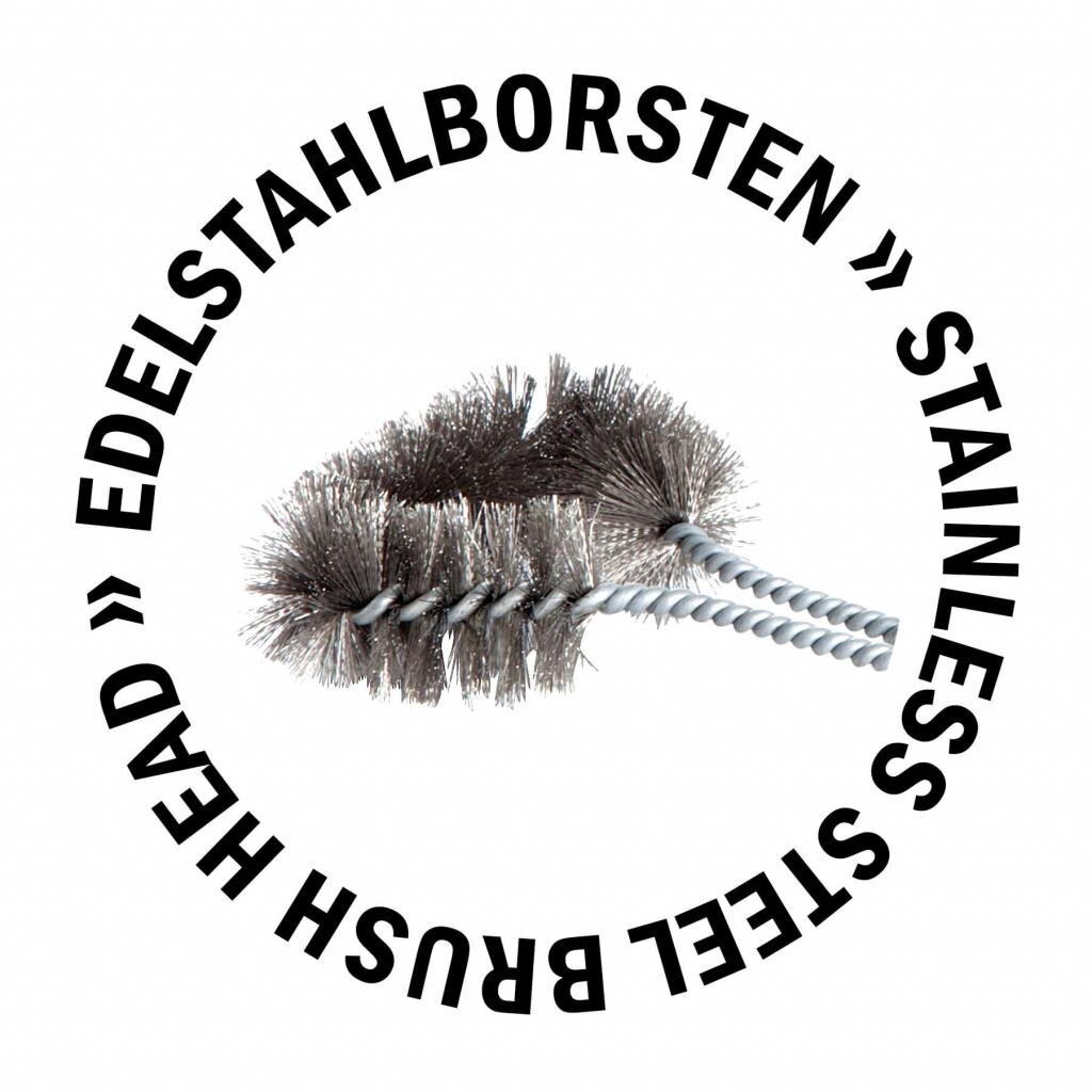 B.M.S-Burger GmbH Freizeit und Outdoor ALL'GRILL BBQ Grillbürste mit Edelstahlbürstenkopf - Effektive Reinigung für Gas-, Holzkohle- und Elektrogrills - 22 x 10 cm